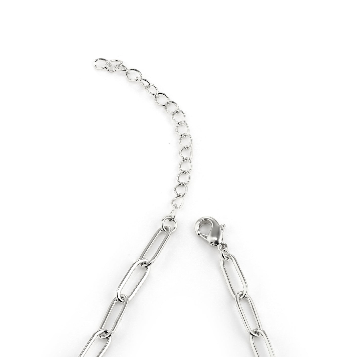 MARIA - Paperclip Bracelet With Pave Oval Link