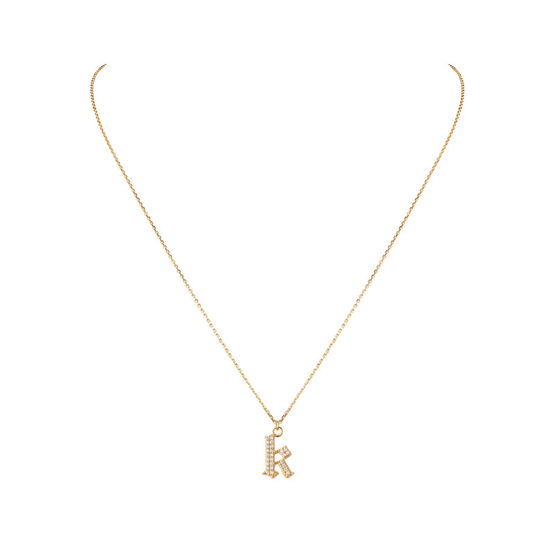 INITIAL – Gothic Letter Necklace
