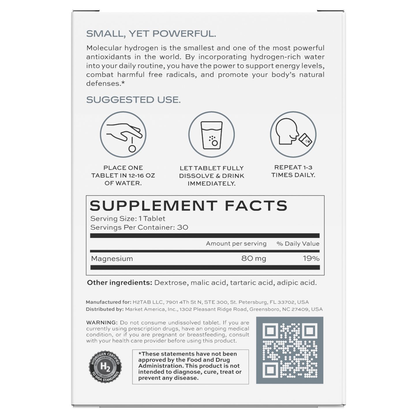 H2TAB Molecular Hydrogen Tablets