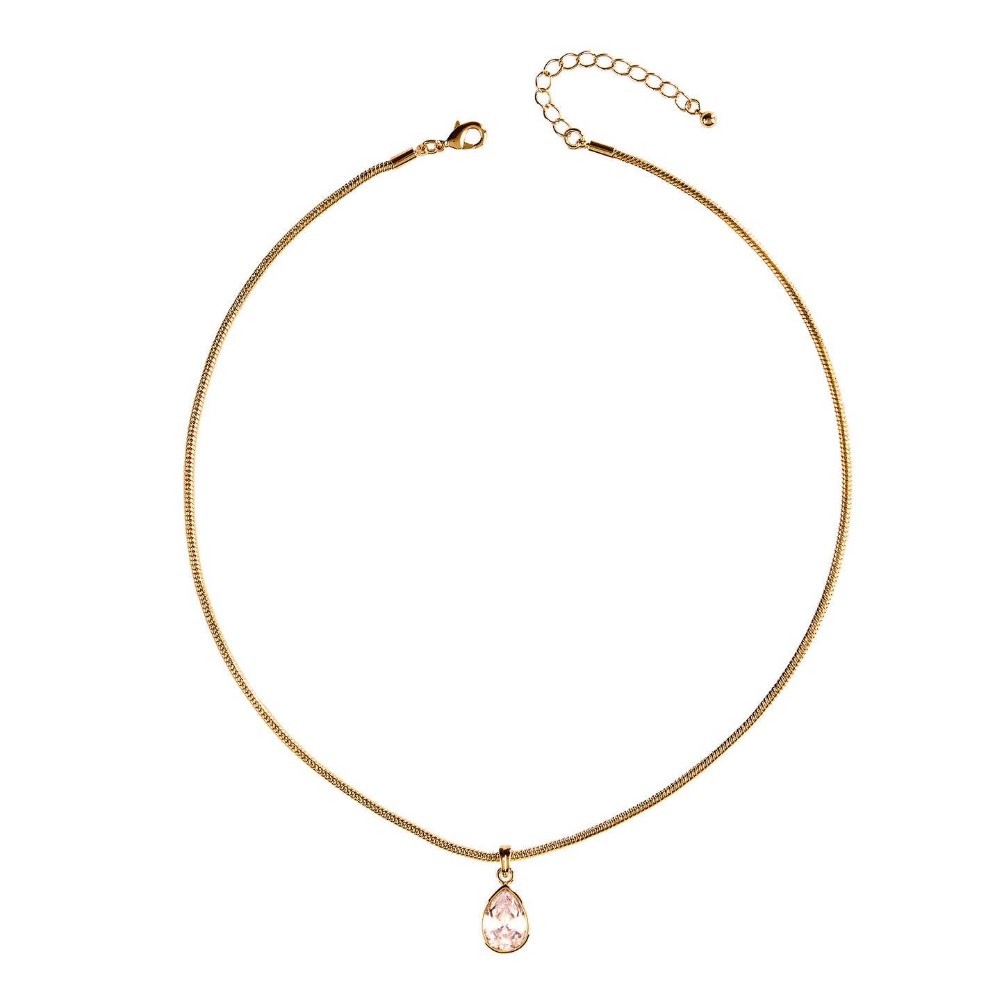 GEORGINA – Bezel Set Pear Necklace