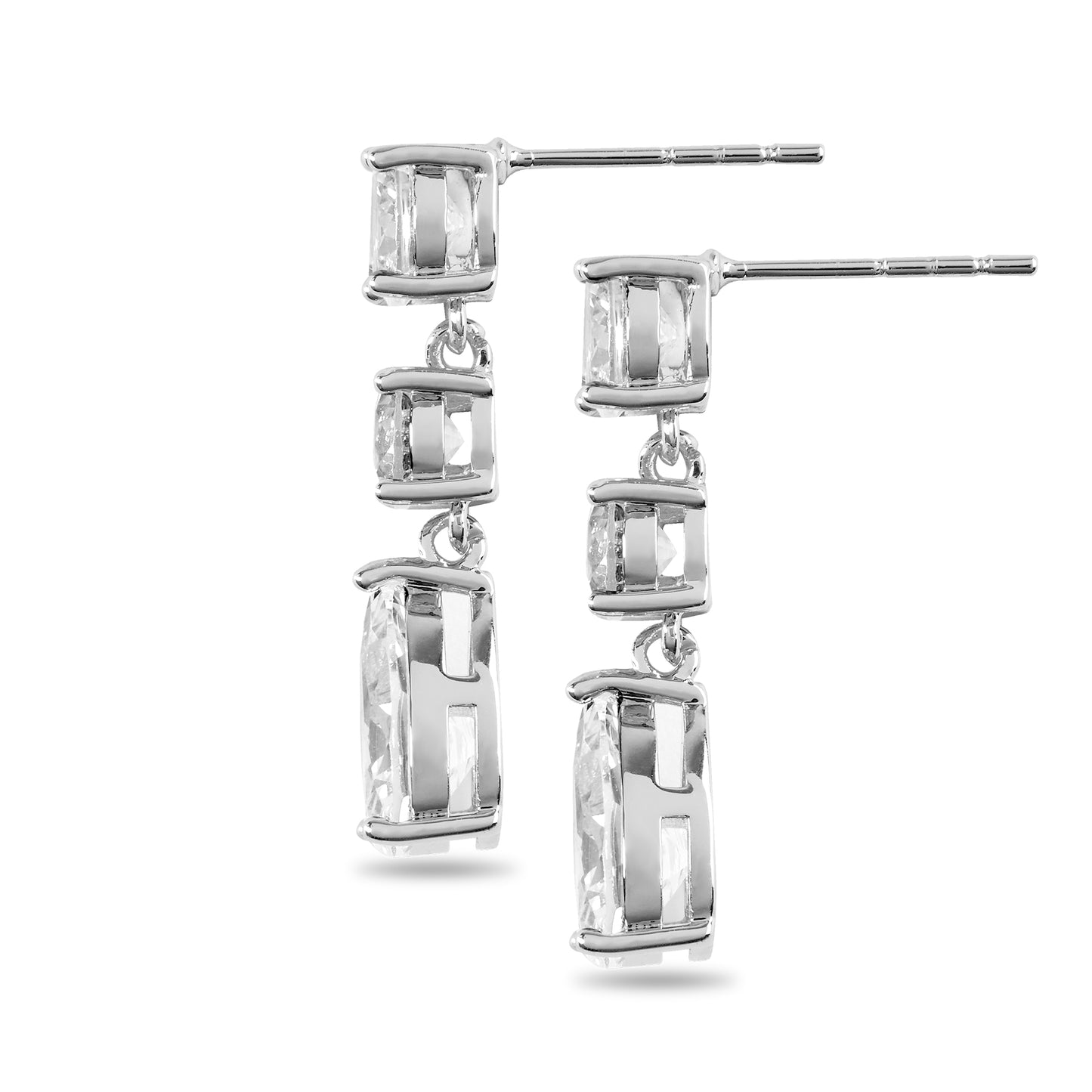CLARA – Three Stone Drop Earrings