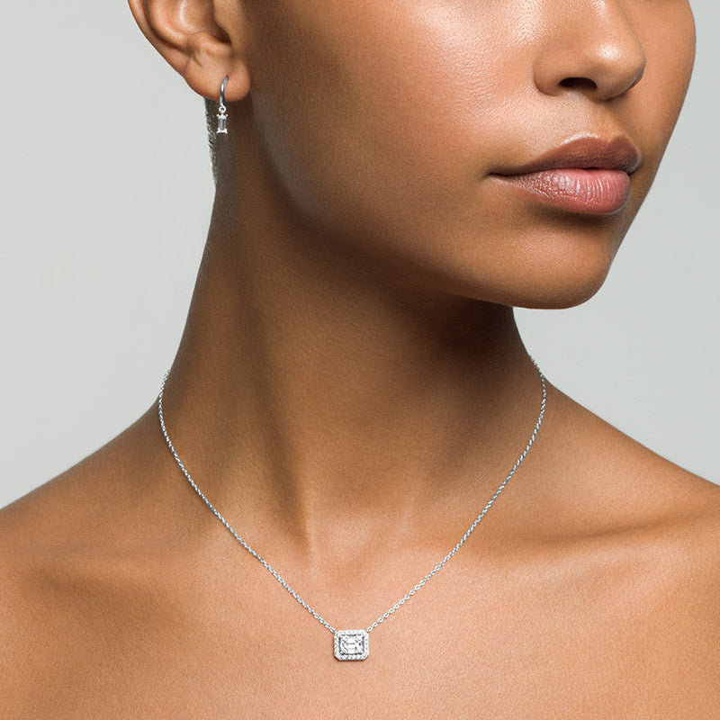 KEEGAN - Illusion Halo Baguette Necklace