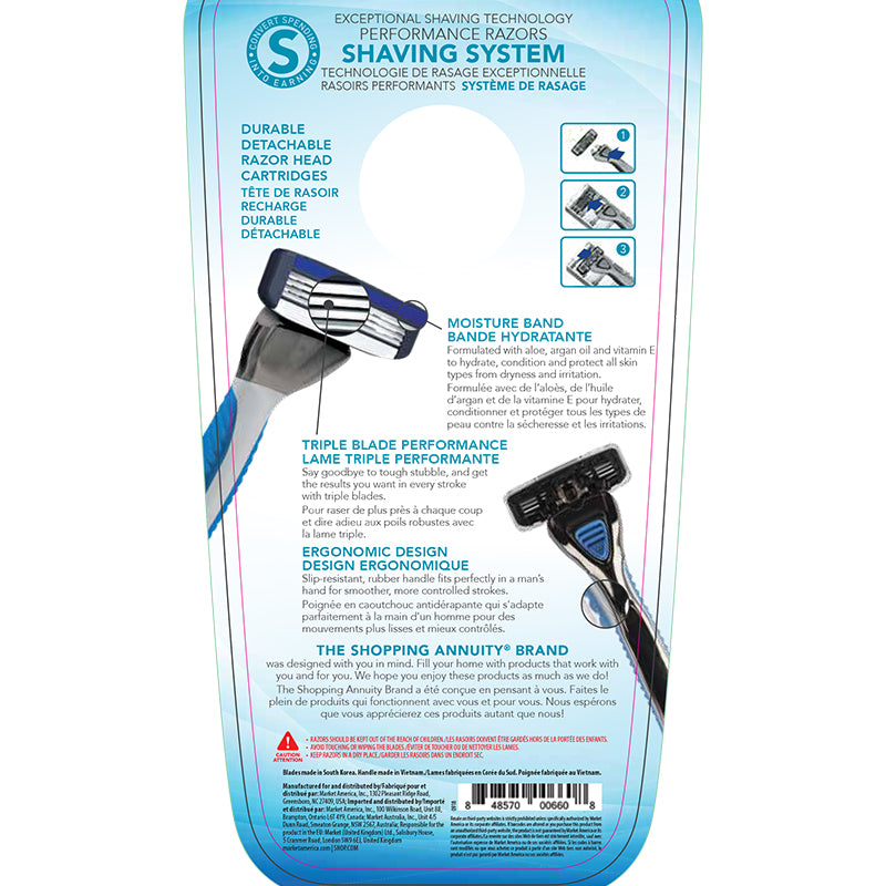 Shopping Annuity® Brand Performance Razors Shaving System for Men