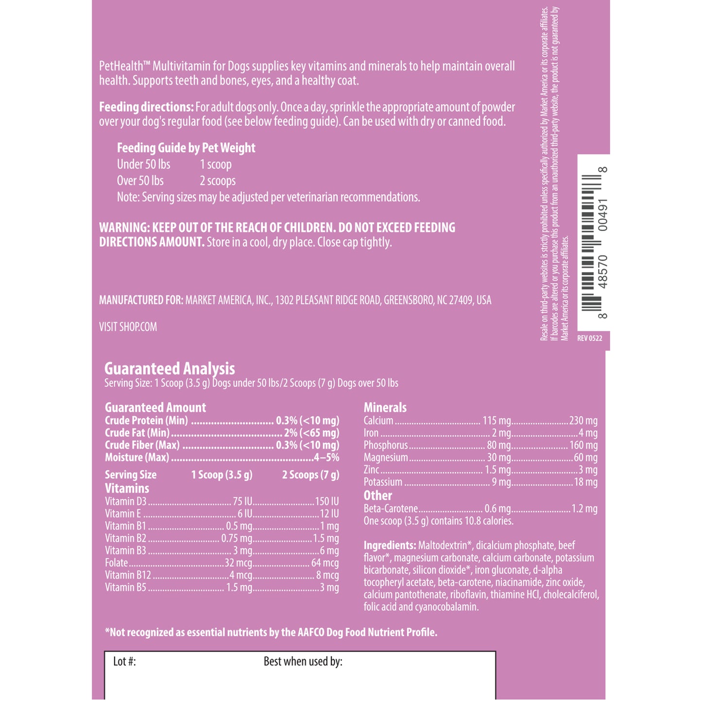 Pet Health Multivitamin for Dogs