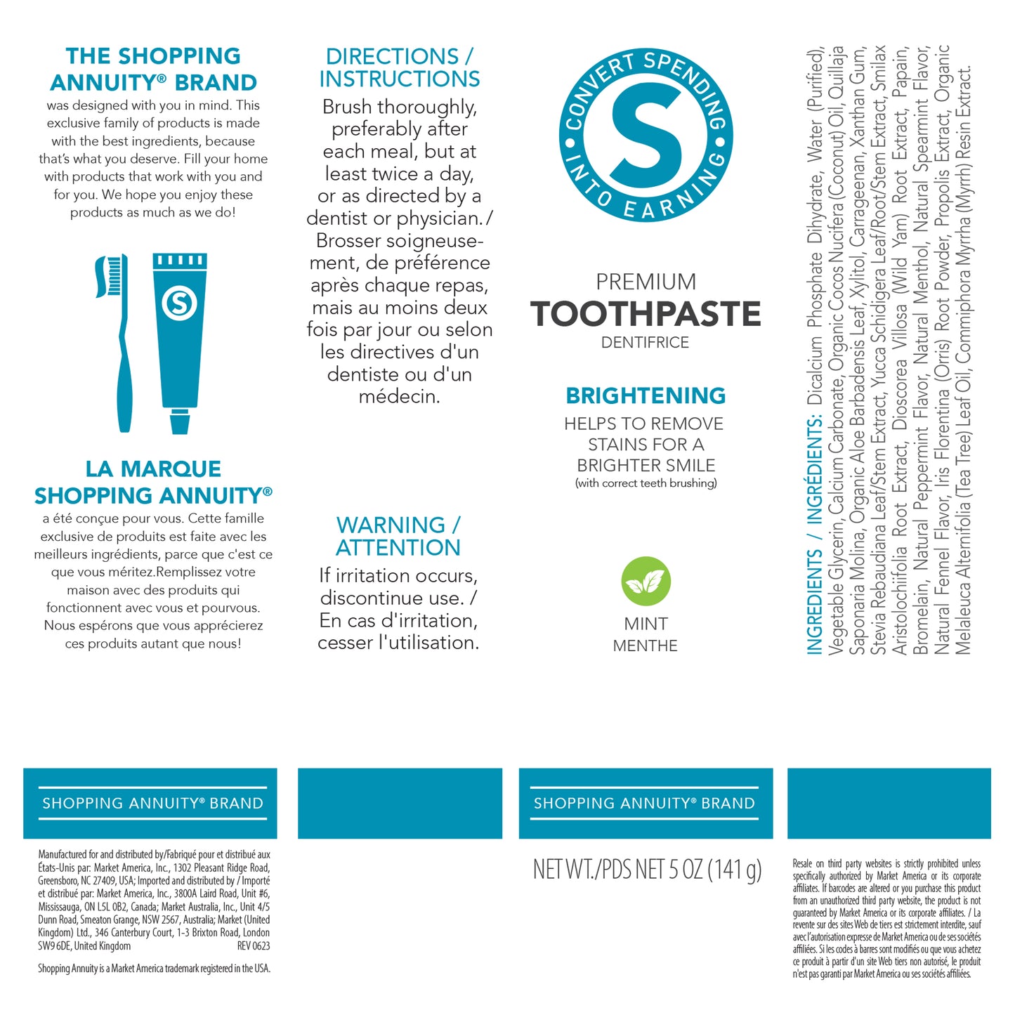 Shopping Annuity® Brand Premium Toothpaste