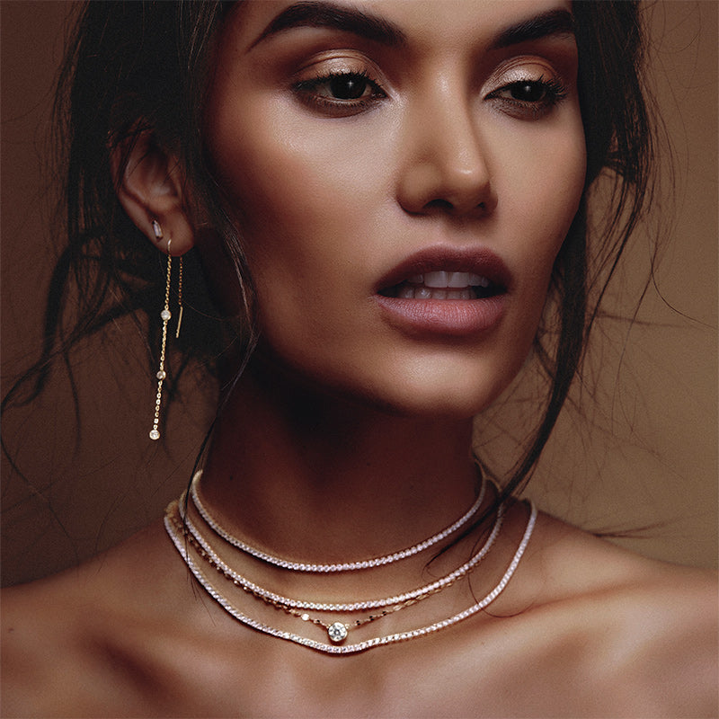 KATIE - Textured Solitaire Necklace