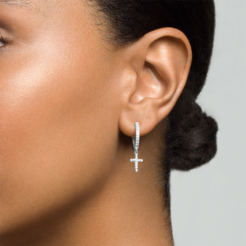 BRANDI - Cross Huggie Earring