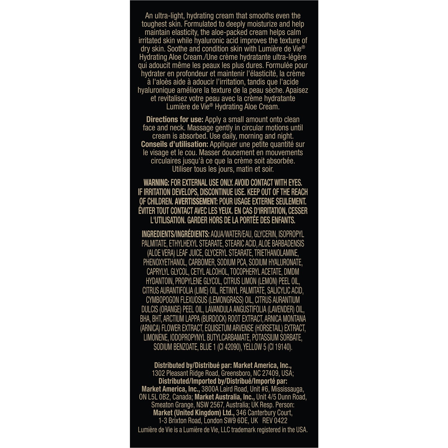 Lumière de Vie®男士清新保濕蘆薈霜