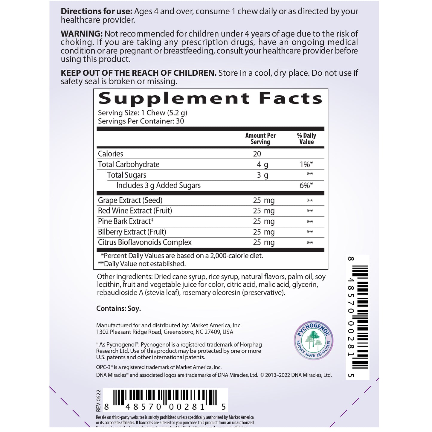 DNA Miracles OPC-3® Chews