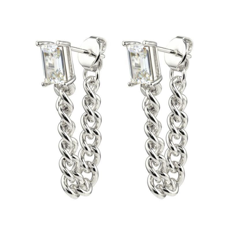 EMERSON – Emerald Cut Rope Loop Earrings