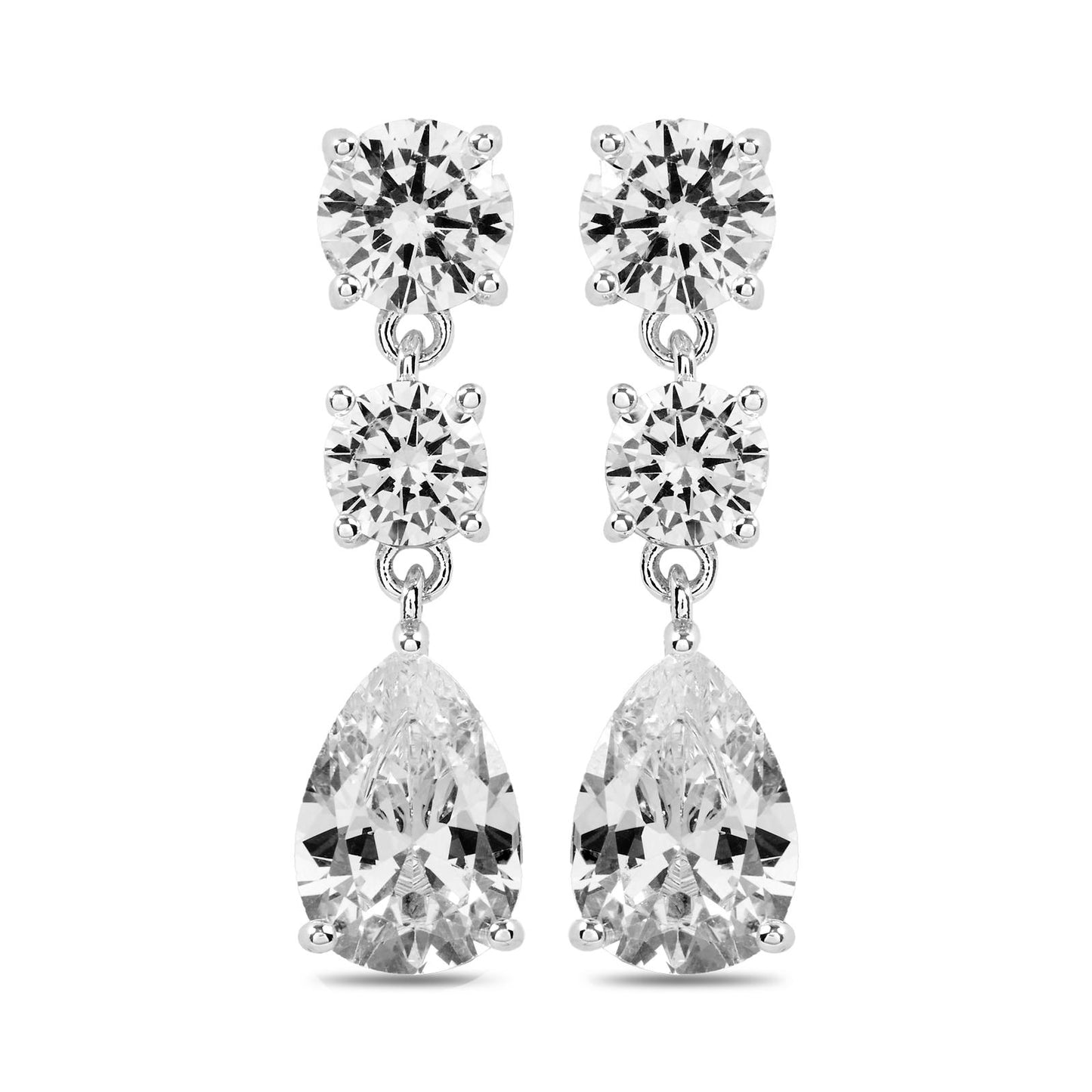 CLARA – Three Stone Drop Earrings