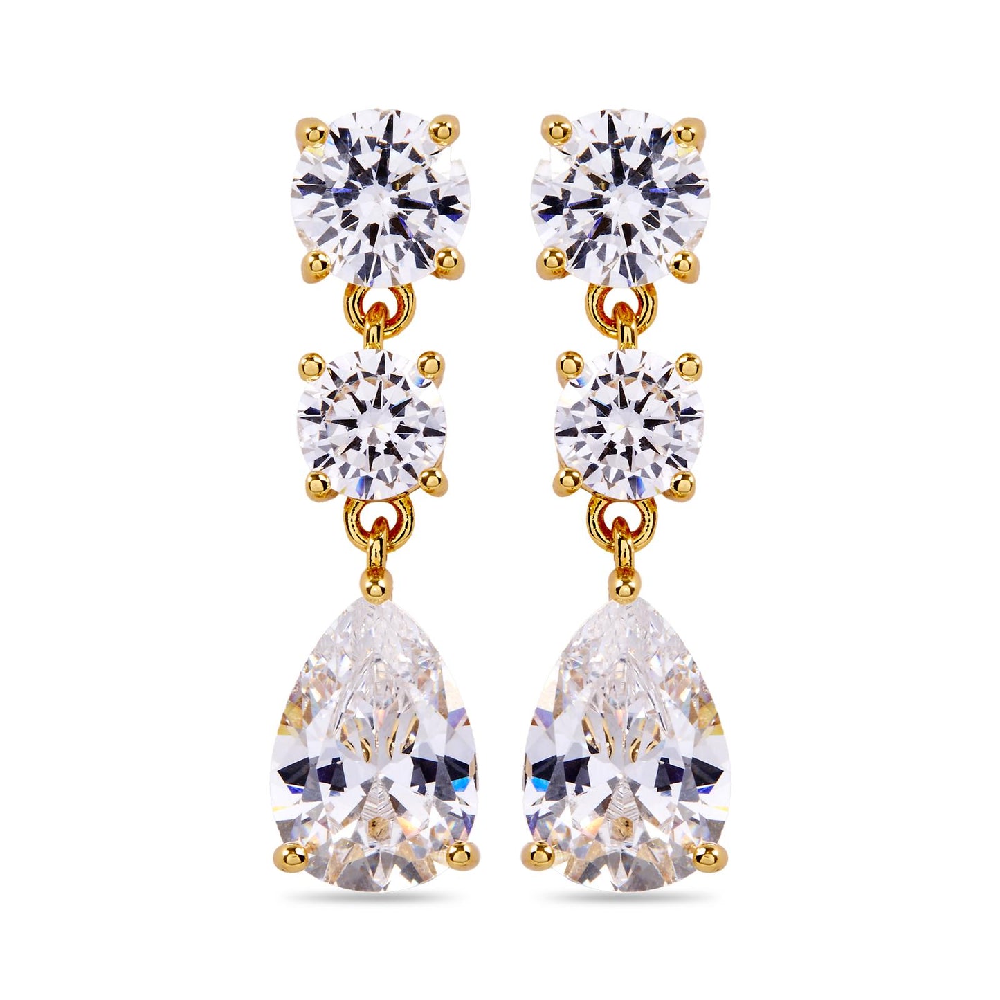 CLARA – Three Stone Drop Earrings