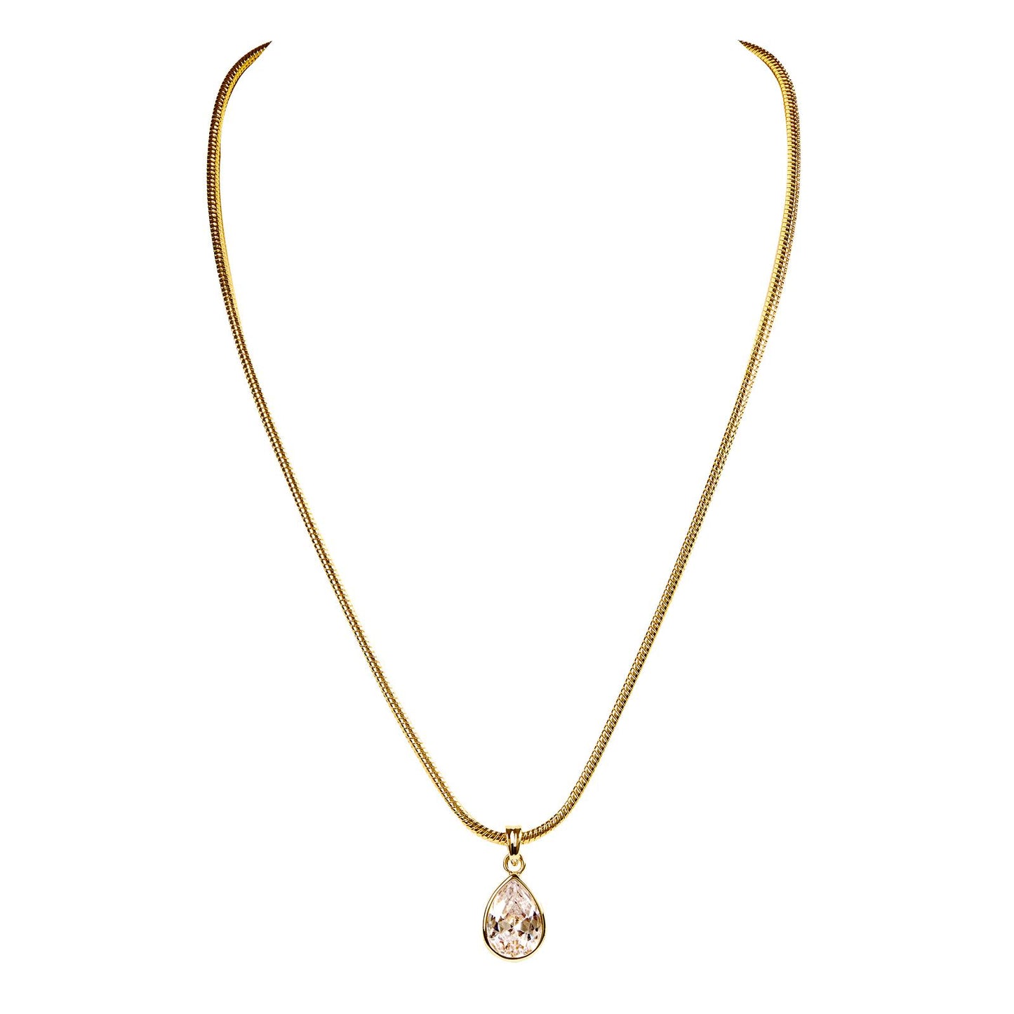 GEORGINA – Bezel Set Pear Necklace