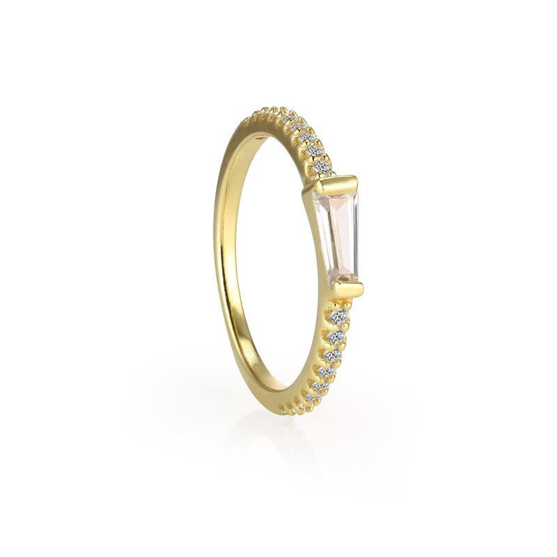 ZOE - Tapered Baguette Pave Ring