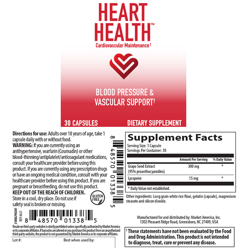 Heart Health™健壓益脈膠囊食品