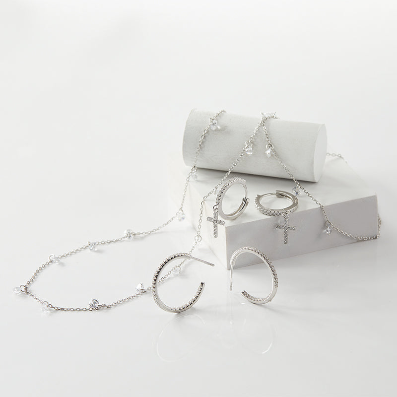 SOPHIE - Pave CZ Hoop Earrings- (SPECIAL)