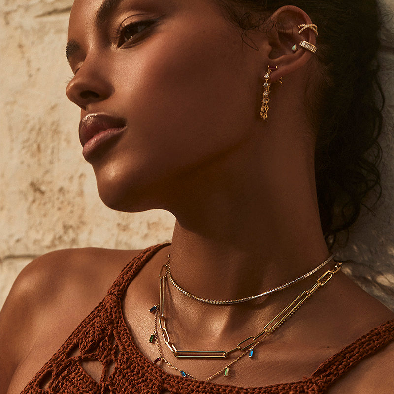 LUNA - X Pave Ear Cuff
