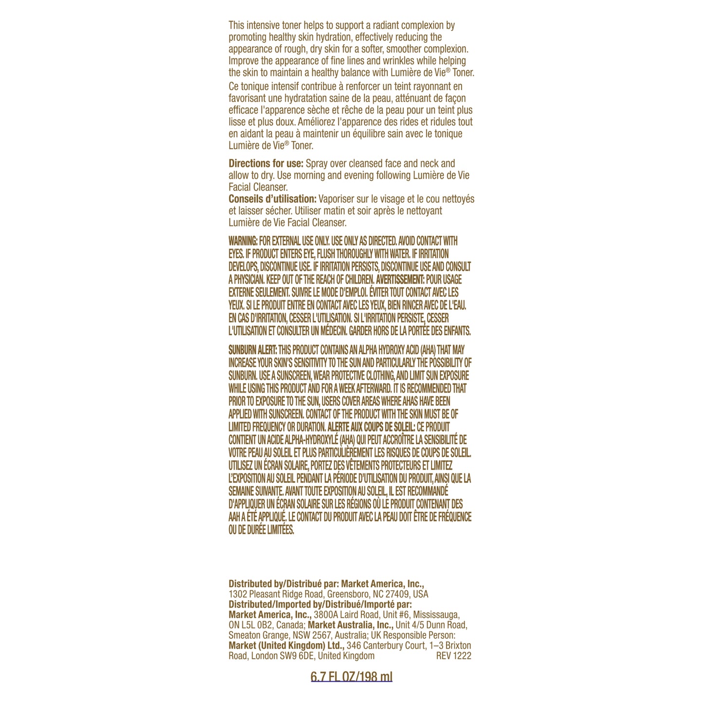 Lumière de Vie® Toner