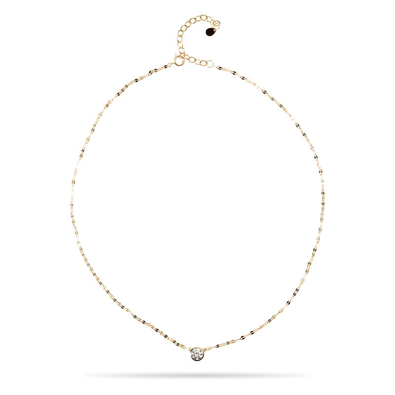 KATIE - Textured Solitaire Necklace