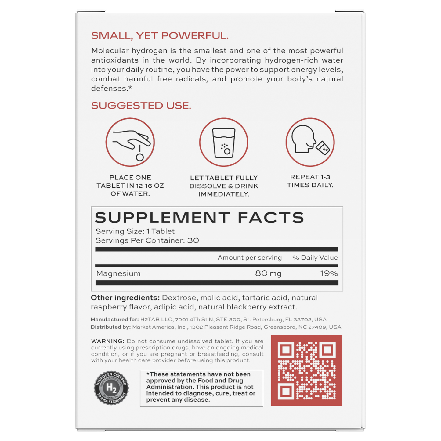 H2TAB Molecular Hydrogen Tablets