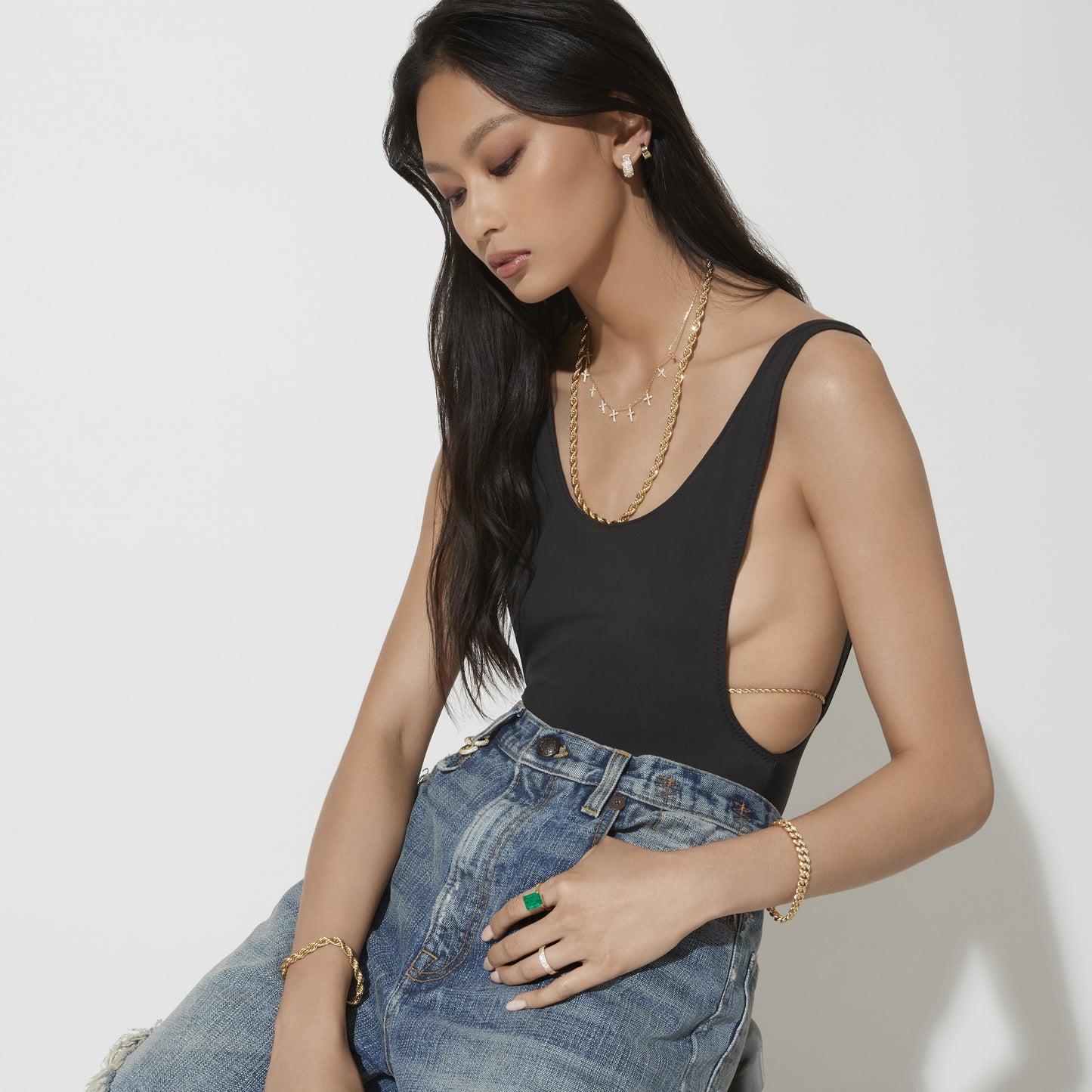SELENA – Pave Cuban Link Bracelet