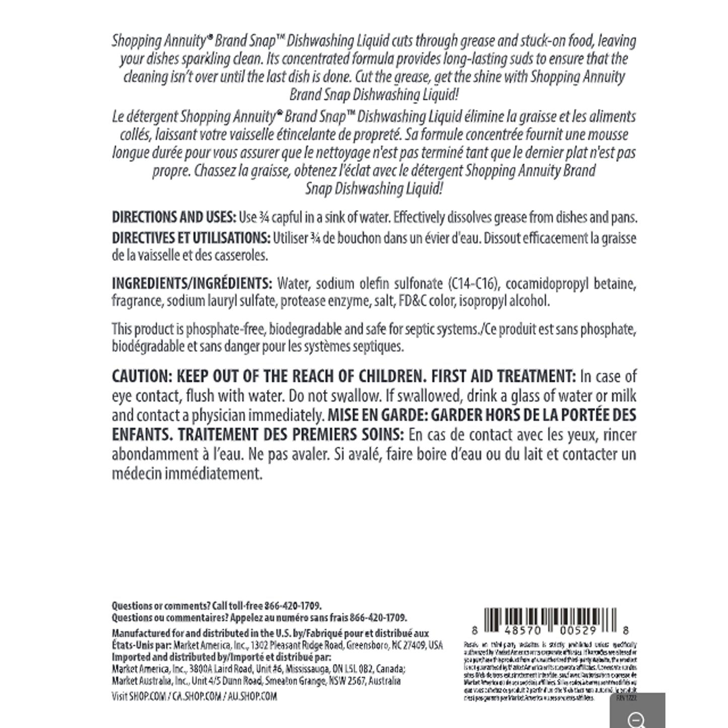 Shopping Annuity Brand SNAP™ Dishwashing Liquid