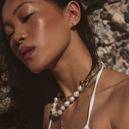 JANE – Freshwater Pearl and Paperclip Necklace