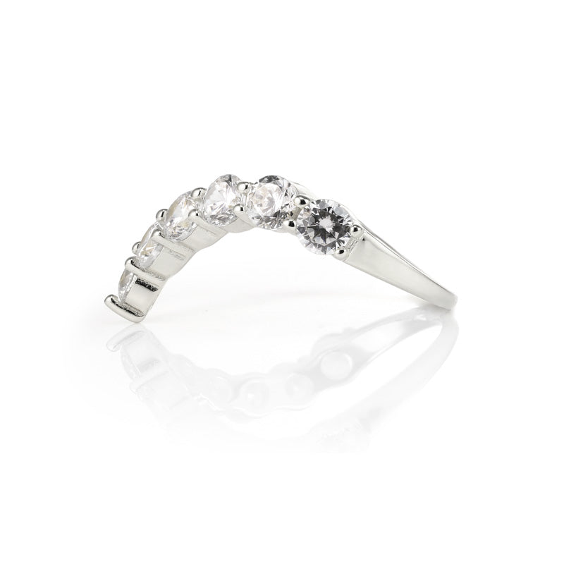 CHERI - V Shaped Bezel Set Ring (SPECIAL)