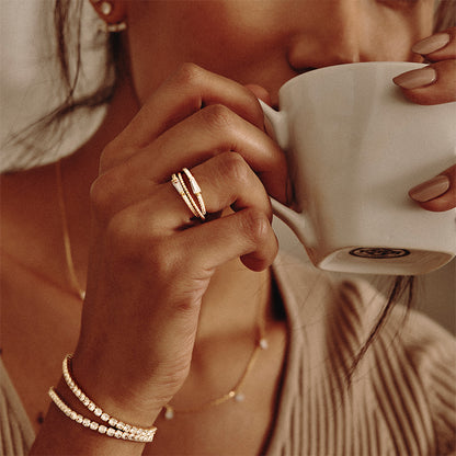 ADRIENNE - Spiraled Baguette Ring