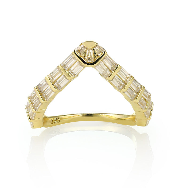 GAIA - V Shaped Baguette Ring