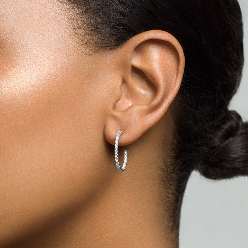 SOPHIE - Pave CZ Hoop Earrings- (SPECIAL)