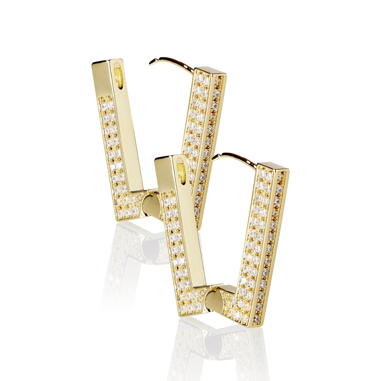 RUE – Pavé Rectangle Hoop EarRing (SPECIAL)