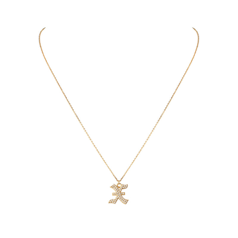 INITIAL – Gothic Letter Necklace