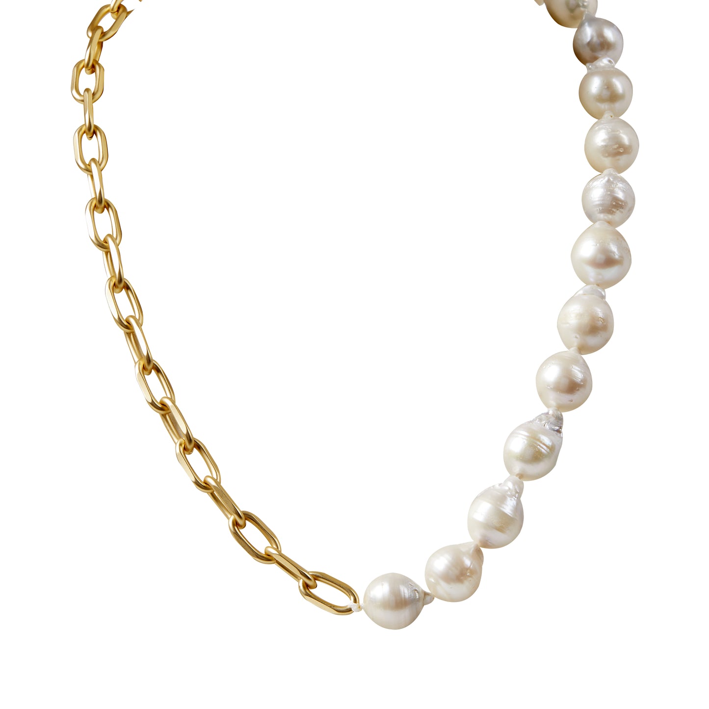 JANE – Freshwater Pearl and Paperclip Necklace