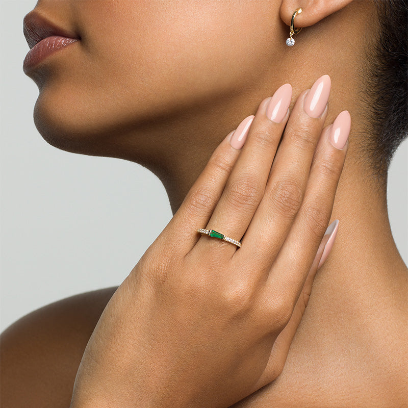 ZOE - Tapered Baguette Pave Ring