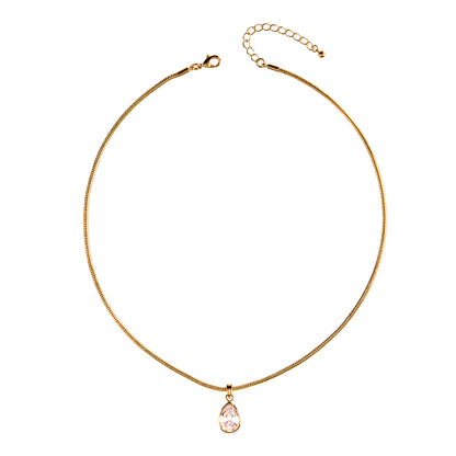 GEORGINA – Bezel Set Pear Necklace