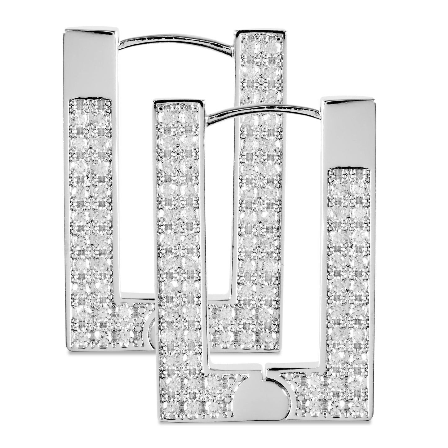 RUE – Pavé Rectangle Hoop EarRing (SPECIAL)