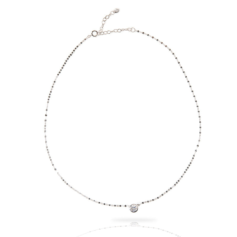 KATIE - Textured Solitaire Necklace