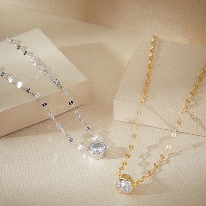 KATIE - Textured Solitaire Necklace