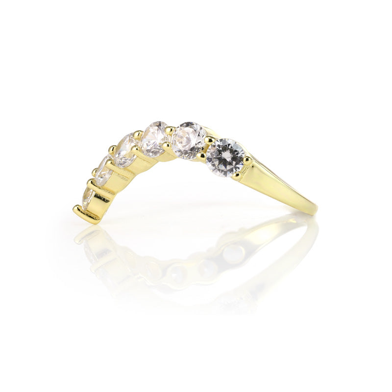 CHERI - V Shaped Bezel Set Ring