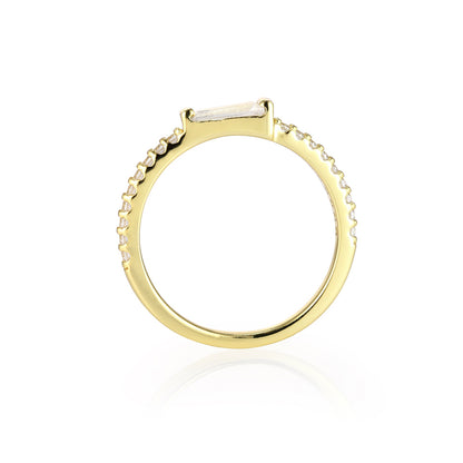 ZOE - Tapered Baguette Pave Ring