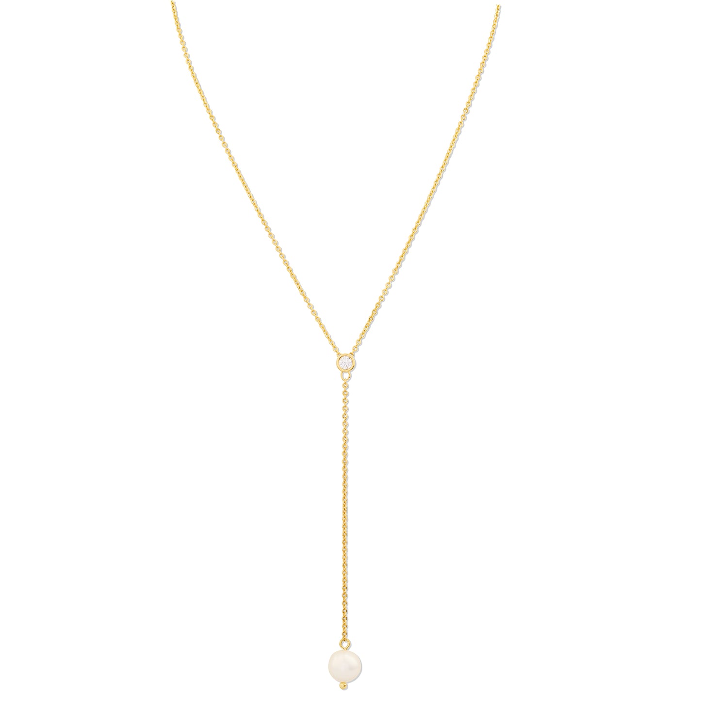 AVA – Dainty Freshwater Pearl Drop Lariat Necklace