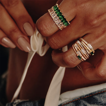 AMBER - Emerald Cut Eternity Band