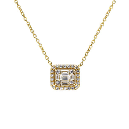 KEEGAN - Illusion Halo Baguette Necklace