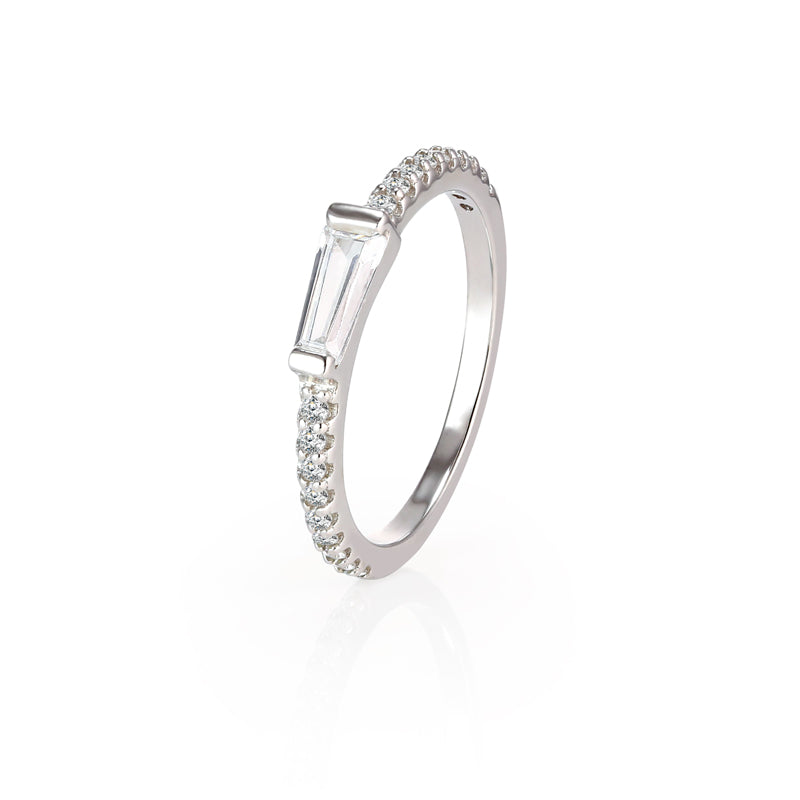 ZOE - Tapered Baguette Pave Ring