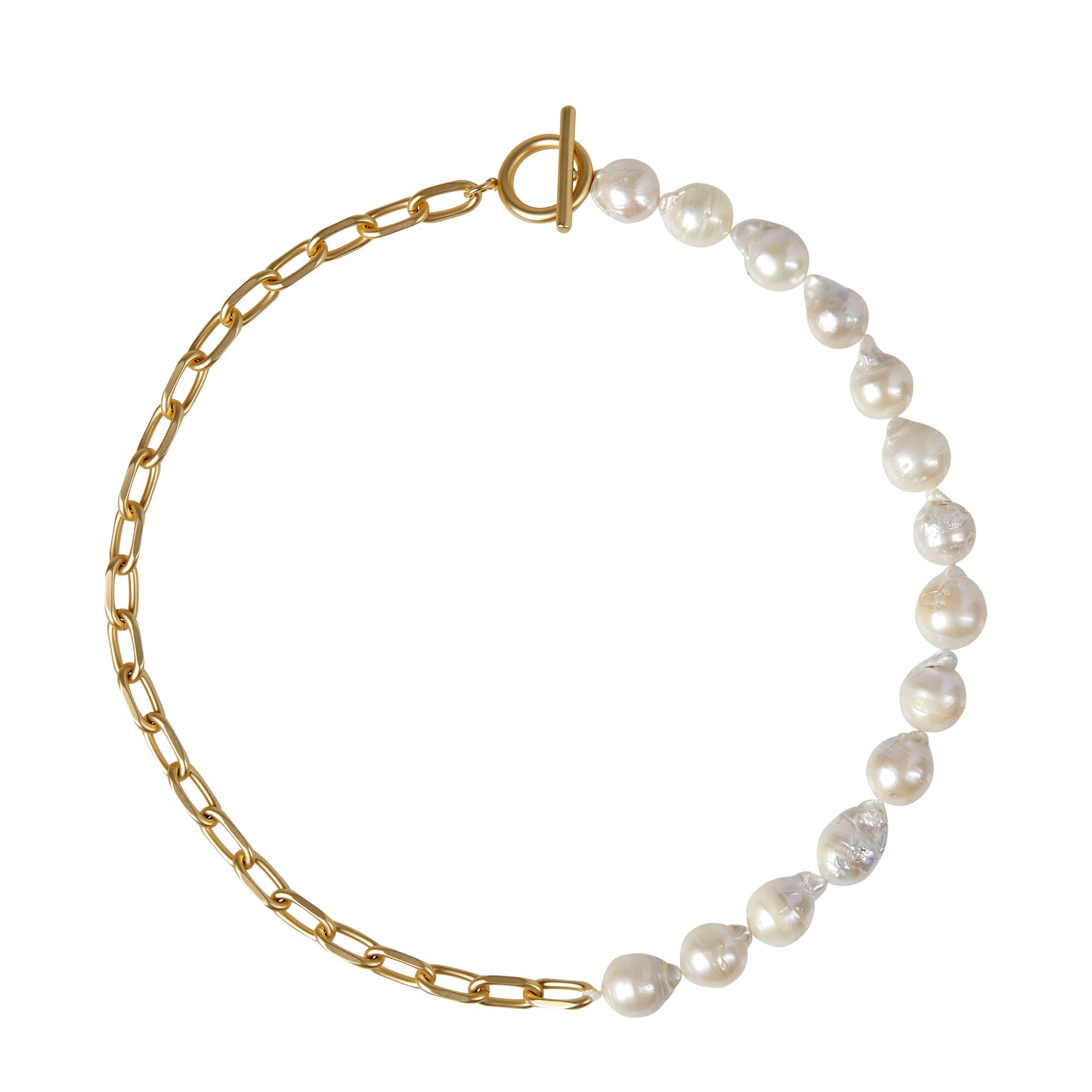 JANE – Freshwater Pearl and Paperclip Necklace