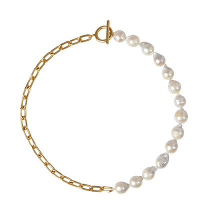JANE – Freshwater Pearl and Paperclip Necklace