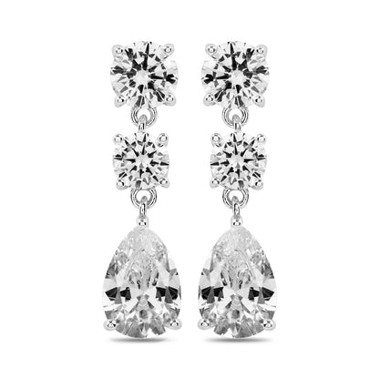 CLARA – Three Stone Drop Earrings