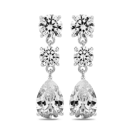 CLARA – Three Stone Drop Earrings