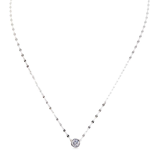 KATIE - Textured Solitaire Necklace